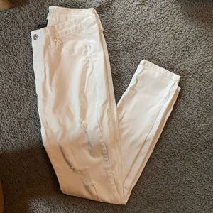 White Rewash Ripped High Waist Skinny Jeans